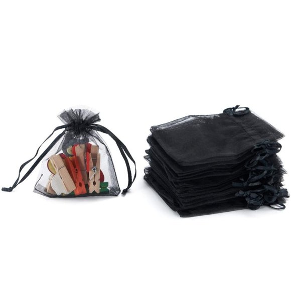 ⭐️5 for 20⭐️ 10 Black Organza Drawstring Bags 3" x 4" - Picture 8 of 8